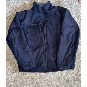 Vintage Columbia Sportswear Black Heavyweight Windproof Waterproof Mens Coat XLT